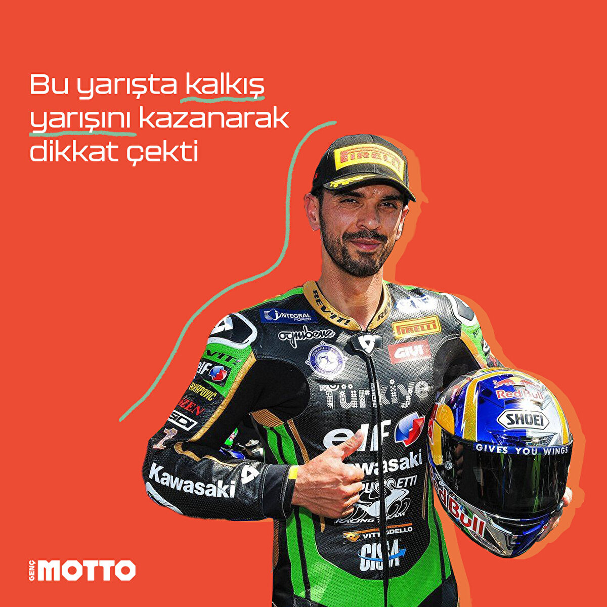 Bu yarışta kalkış yarışını kazanarak dikkat çekti