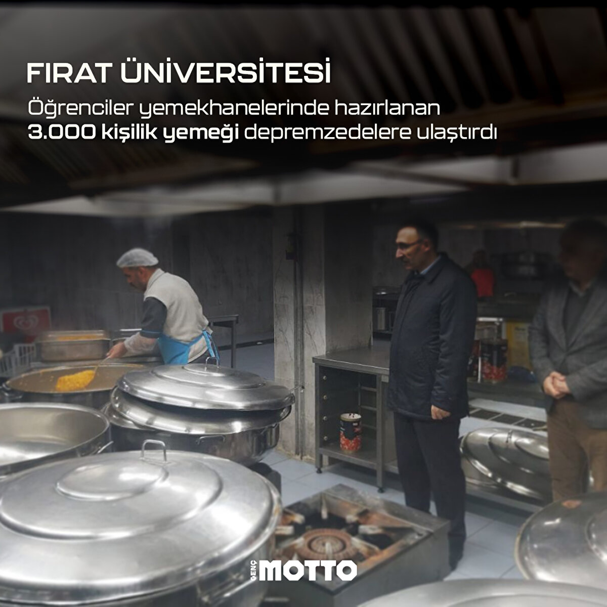 FIRAT ÜNİVERSİTESİ
Öğrenciler yemekhanelerinde hazırlanan 3.000 kişilik yemeği depremzedelere ulaştırdı