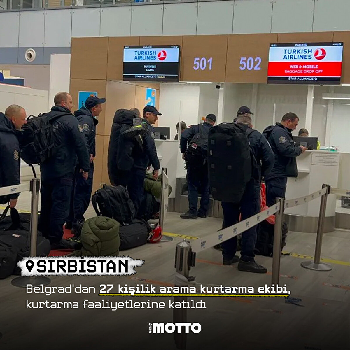 SIRBİSTANBelgrad'dan 27 kişilik arama kurtarma ekibi, kurtarma faaliyetlerine katıldı