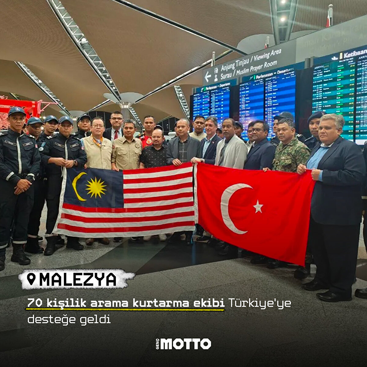 MALEZYA 70 kişilik arama kurtarma ekibi T&#252;rkiye'ye desteğe geldi