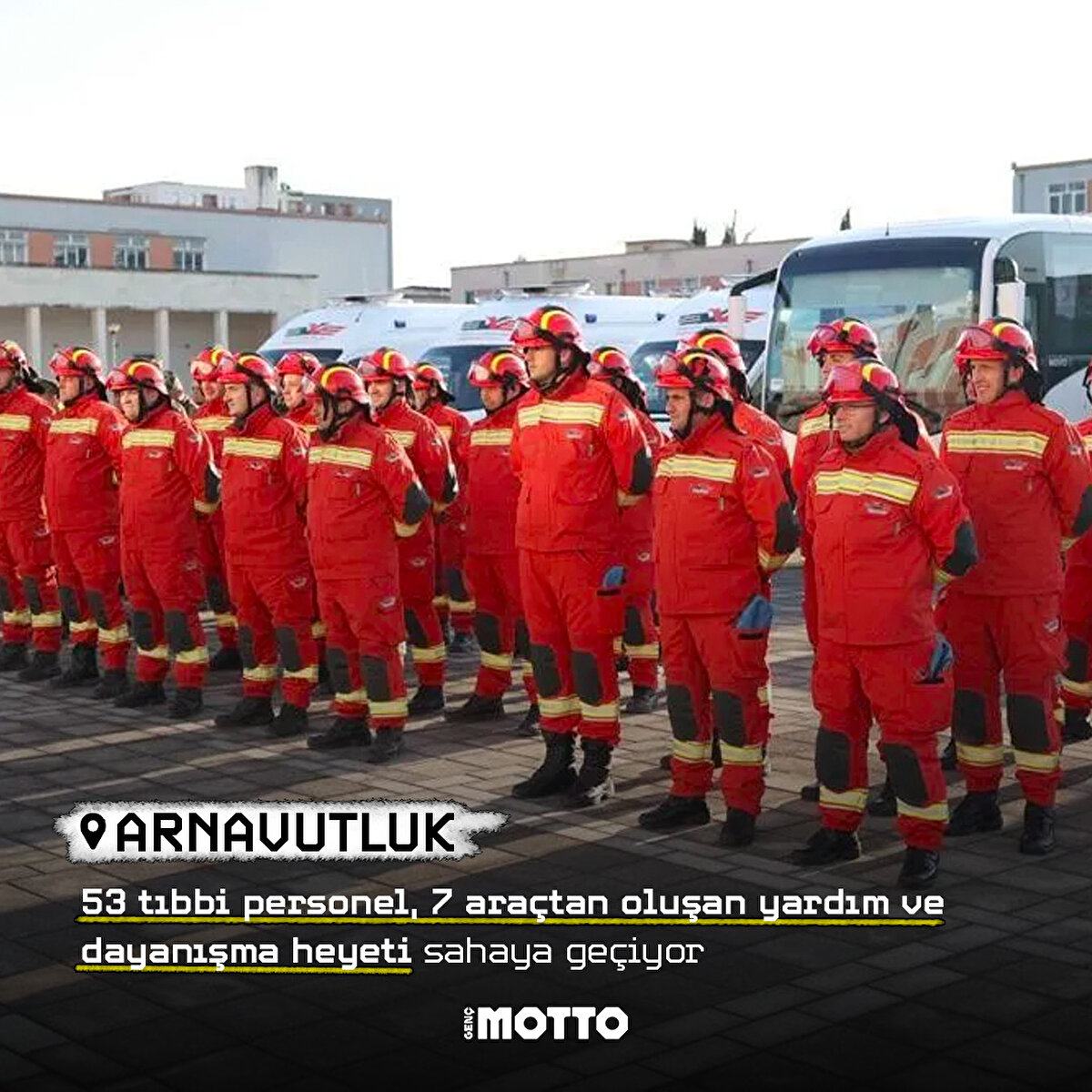 ARNAVUTLUK53 tıbbi personel, 7 ara&#231;tan oluşan yardım ve dayanışma heyeti sahaya ge&#231;iyor