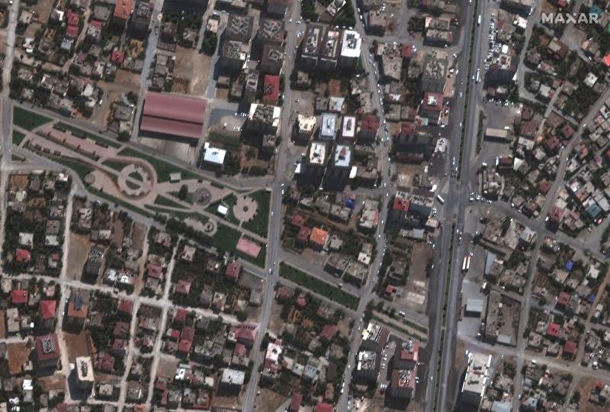 Depremden önce Nurdağı ilçesindeki binalar 