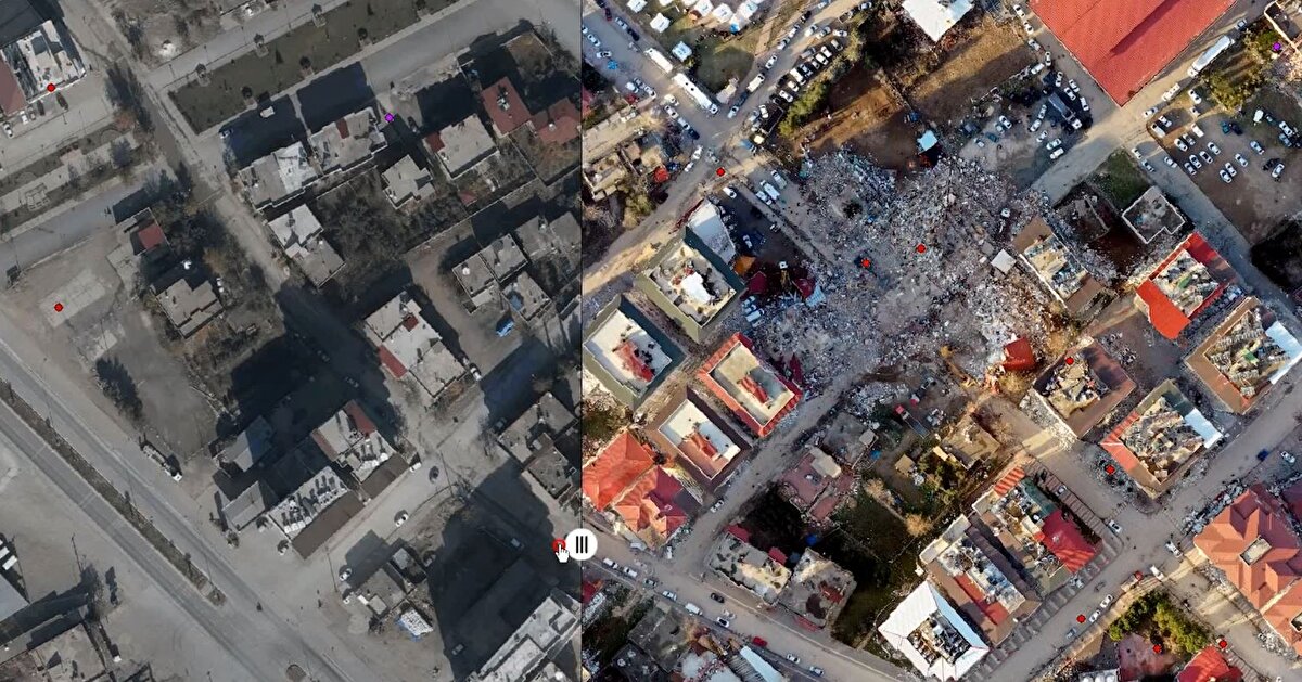 Yine Bakanlığımız Coğrafi Bilgi Sistemleri Genel Müdürlüğü koordinasyonunda, özel sektörden 12 firmanın 12 insansız hava aracıyla, afet bölgesinde yer alan 10 ilimizde hassas görüntülerin alınması çalışmaları devam etmektedir. Bakanlığımızda oluşturduğumuz koordinasyon merkezinde yapılan kapsamlı çalışmalar ile bölgedeki binalara ait kadastro ve tapu bilgileri ile bağımsız bölüm ve kişi sayıları sistemimize entegre edilmiştir. Görev alanımızda yapılan çalışmalar ile ihtiyaç duyulacak tüm alanlardaki tüm alanlardaki yıkık ve çökük binalar için verilere erişim sağlanmıştır"