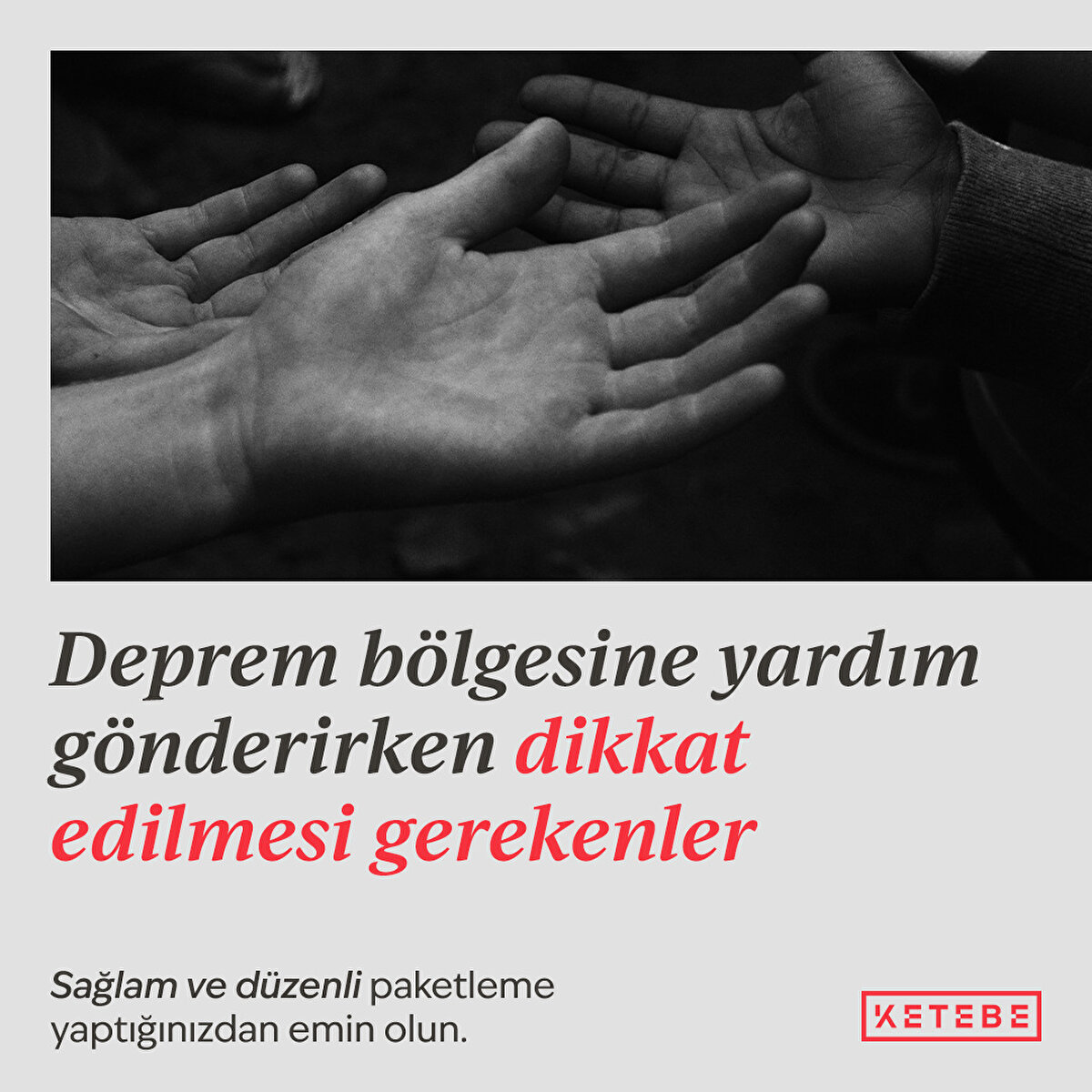 Deprem bölgesine  yardım gönderirken dikkat edilmesi gerekenler.