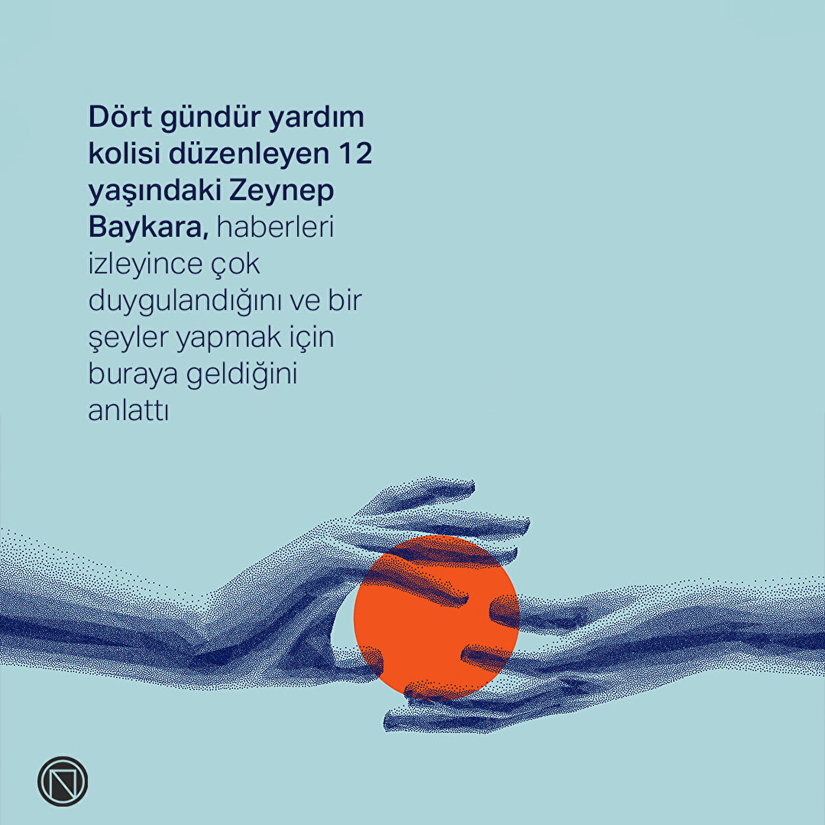  Dört gündür yardım kolisi düzenleyen 12 yaşındaki Zeynep Baykara, haberleri izleyince çok duygulandığını ve bir şeyler yapmak için buraya geldiğini anlattı
