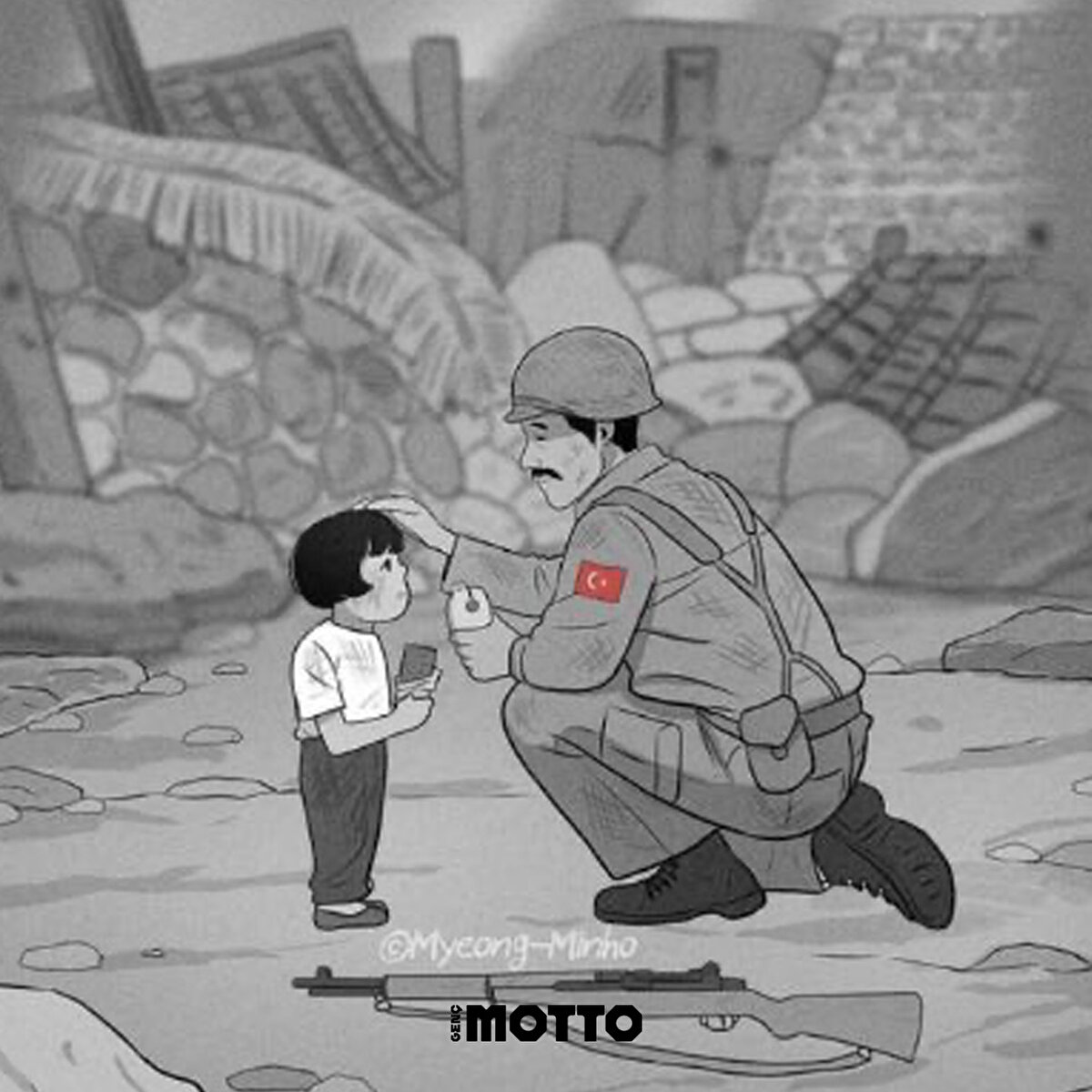 Myeong-Minho Güney Kore'den Türkiye'ye uzanan dostluğu böyle çizmiş
