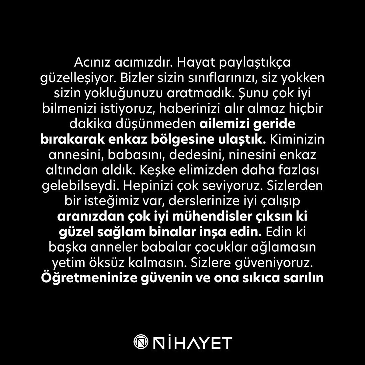 Zonguldak'tan gelen madenciler Hatay Mehmet Akif Ersoy İlkokulu'na bu notu bıraktı 
