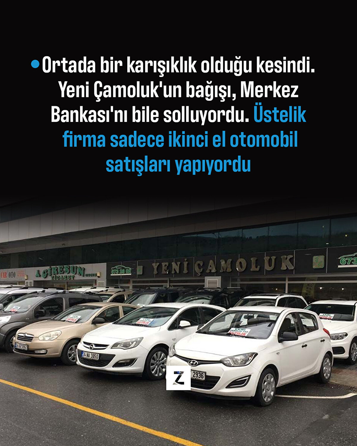 Ortada bir karışıklık olduğu kesindi. Yeni &#199;amoluk'un bağışı, Merkez Bankası'nı bile solluyordu. &#220;stelik firma sadece ikinci el otomobil satışları yapıyordu