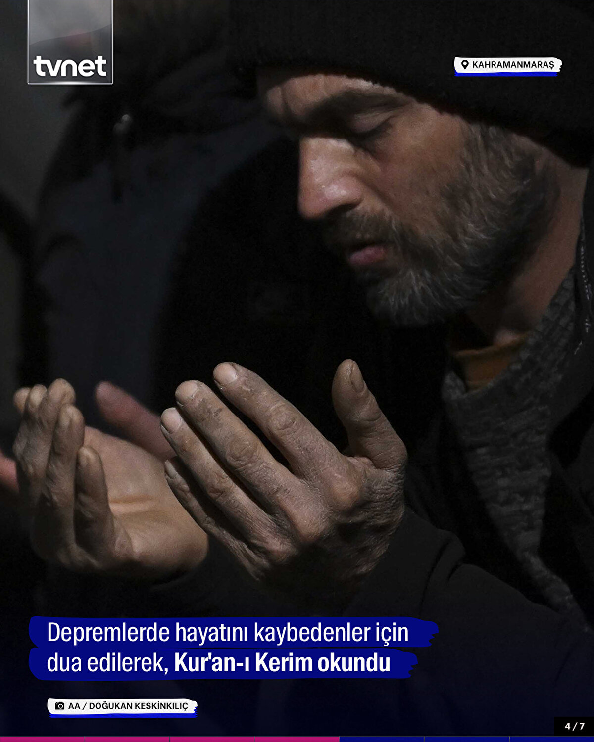Depremlerde hayatı kaybedenler için dua edilerek, Kur'an-ı Kerim okundu