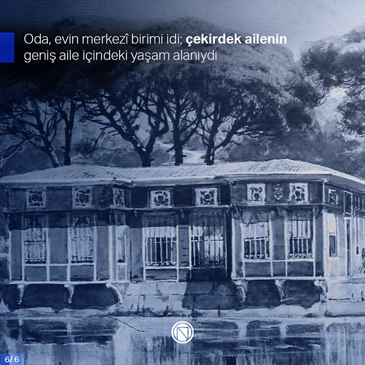 Oda, evin merkezî birimi idi; çekirdek ailenin geniş aile içindeki yaşam alanıydı