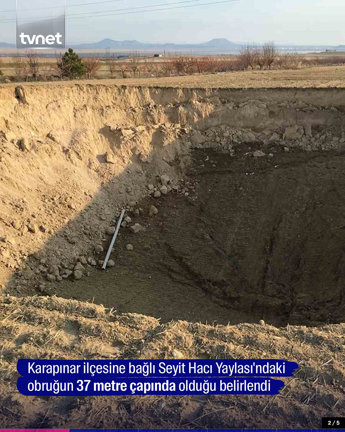 Karapınar ilçesindeki Seyit Hacı Yaylası'ndaki obruğun 37 metre çapında olduğu belirlendi