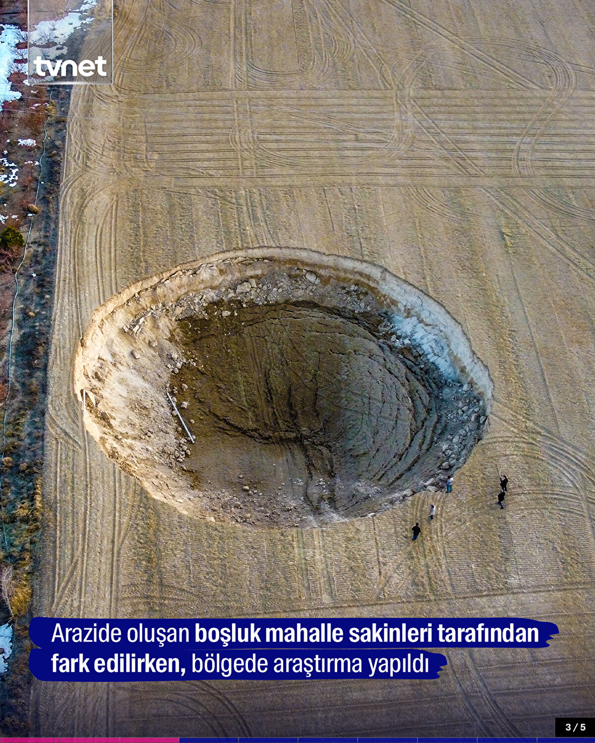 Arazide oluşan boşluk mahalle sakinleri tarafından fark edilirken, bölgede araştırma yapıldı