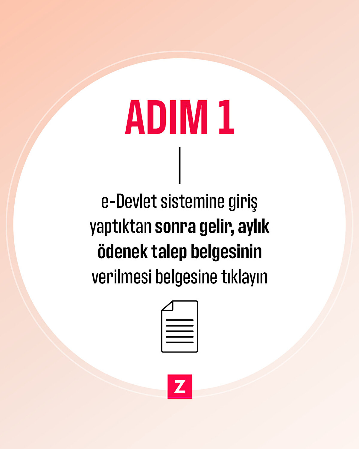 e-Devlet sistemine giriş yaptıktan sonra gelir, aylık ödenek talep belgesinin verilmesi belgesine tıklayın