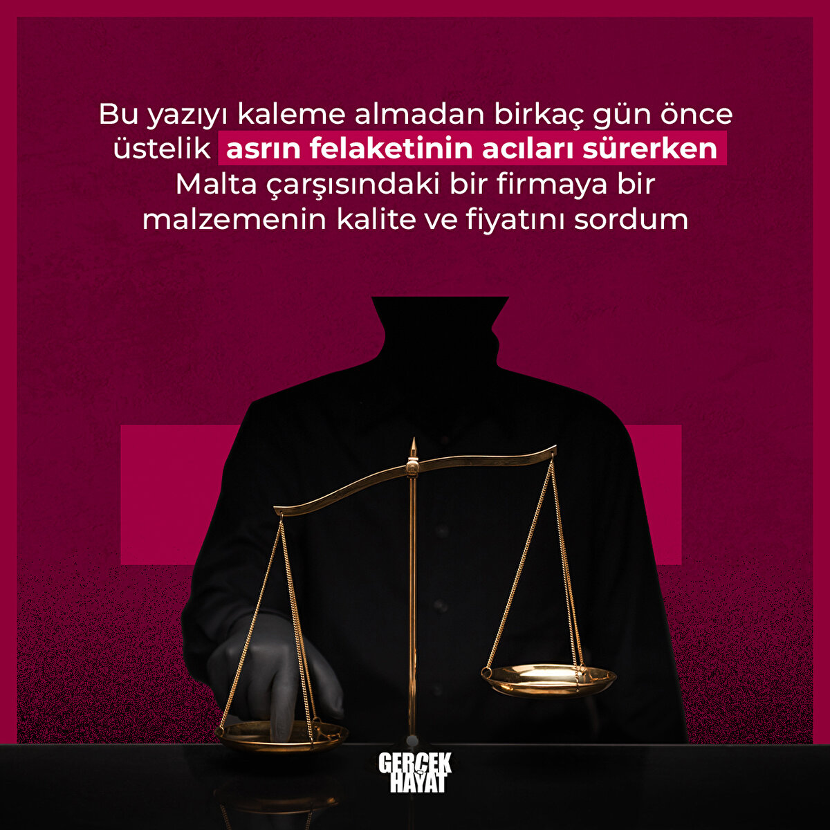 Malta çarşısındaki bir firmaya bir malzemenin kalite ve fiyatını sordum