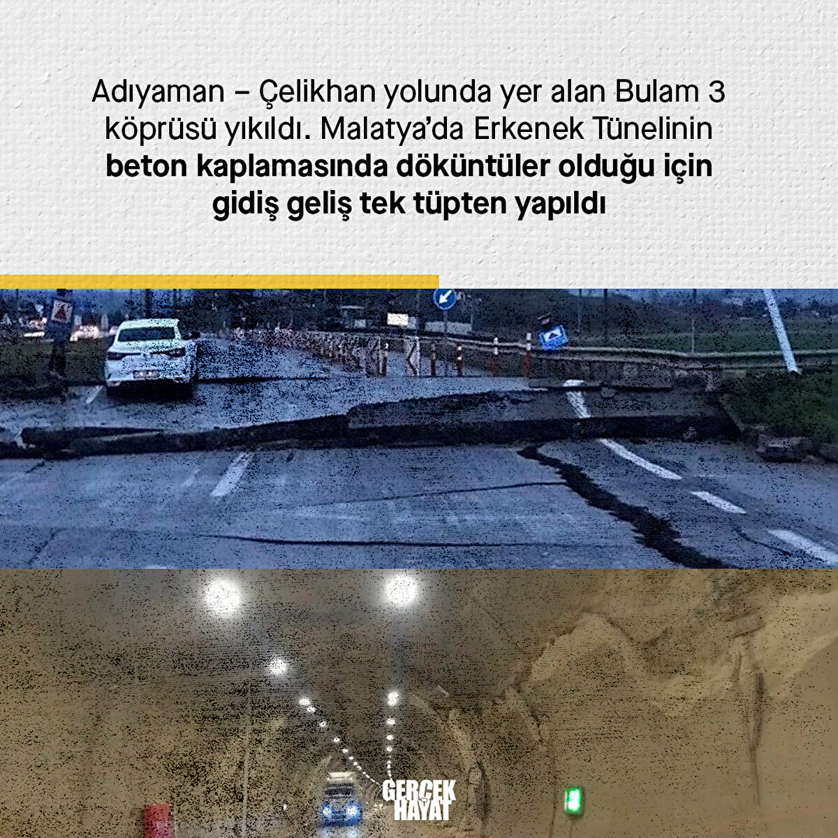 Adıyaman – Çelikhan yolunda yer alan Bulam 3 köprüsü yıkıldı
