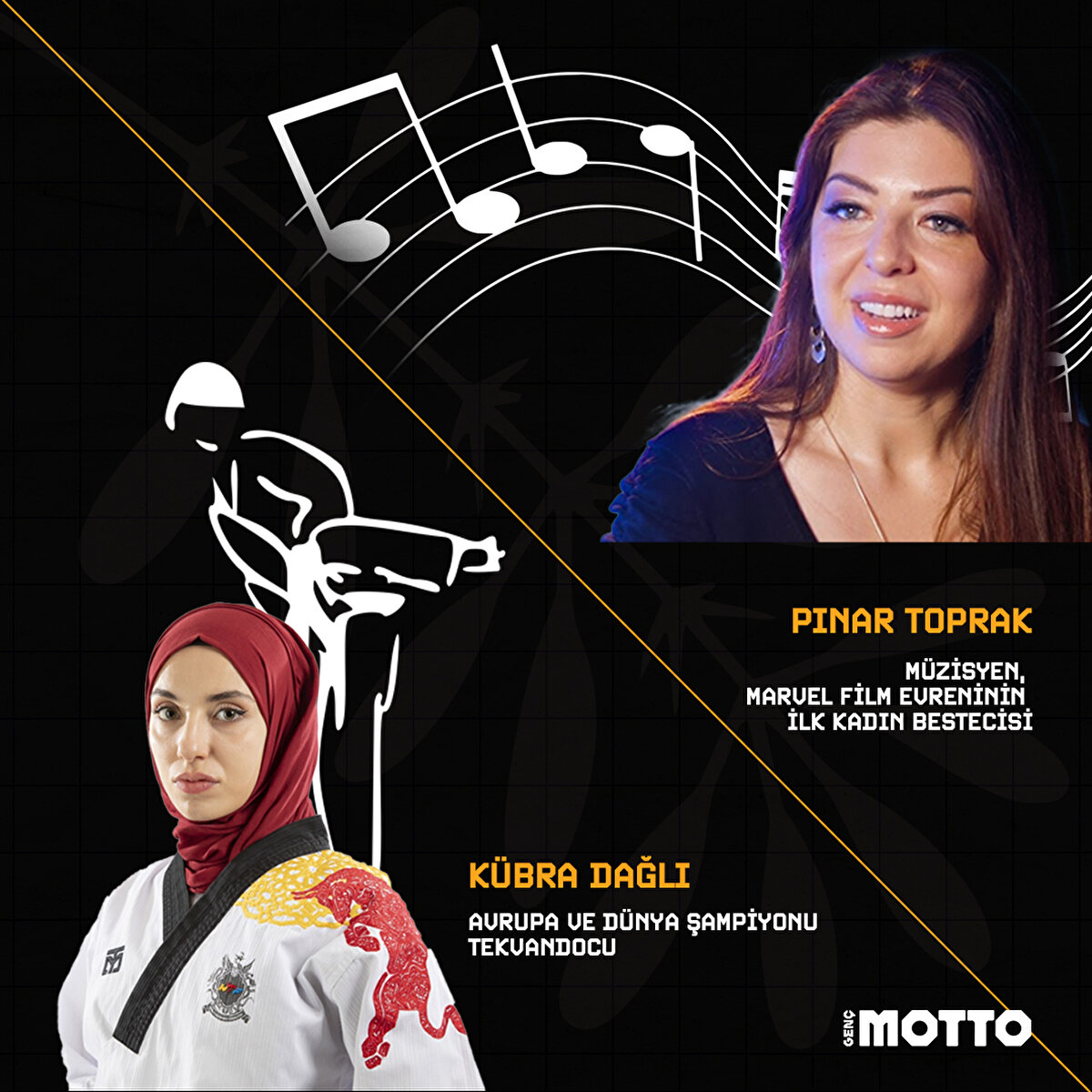 Pınar ToprakM&#252;zisyen, Marvel film evreninin ilk kadın bestecisi / K&#252;bra DağlıAvrupa ve d&#252;nya şampiyonu tekvandocu 
