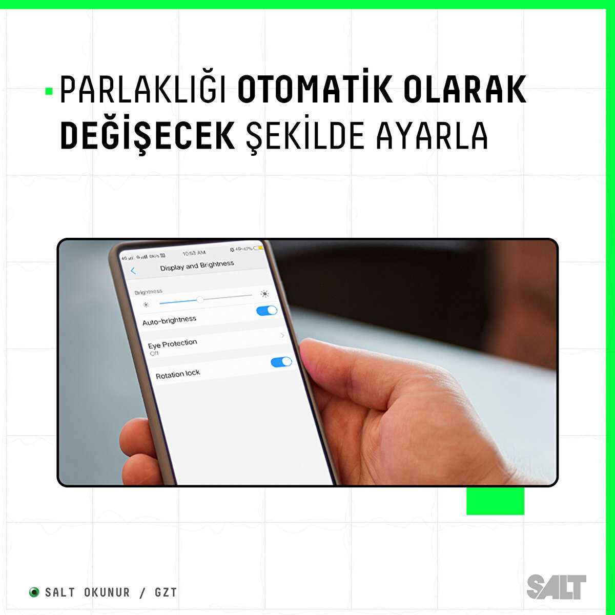 Parlaklığı otomatik olarak değişecek şekilde ayarla.