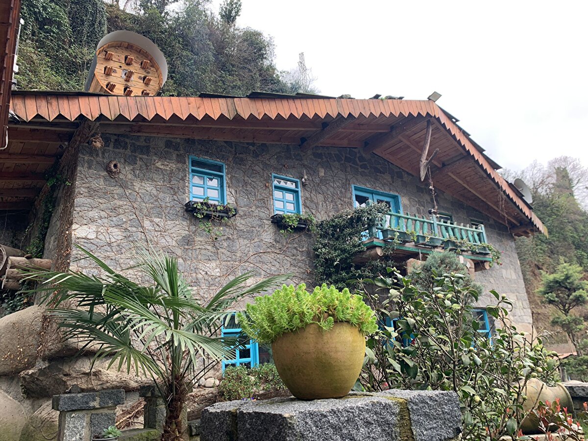 İlçede ahşap ve taş karışımı yapılar inşa eden firmanın sahibi Hamza Eksilmez, dağ yamacına bitişik satın aldığı arazide ofis inşa etmek istedi.