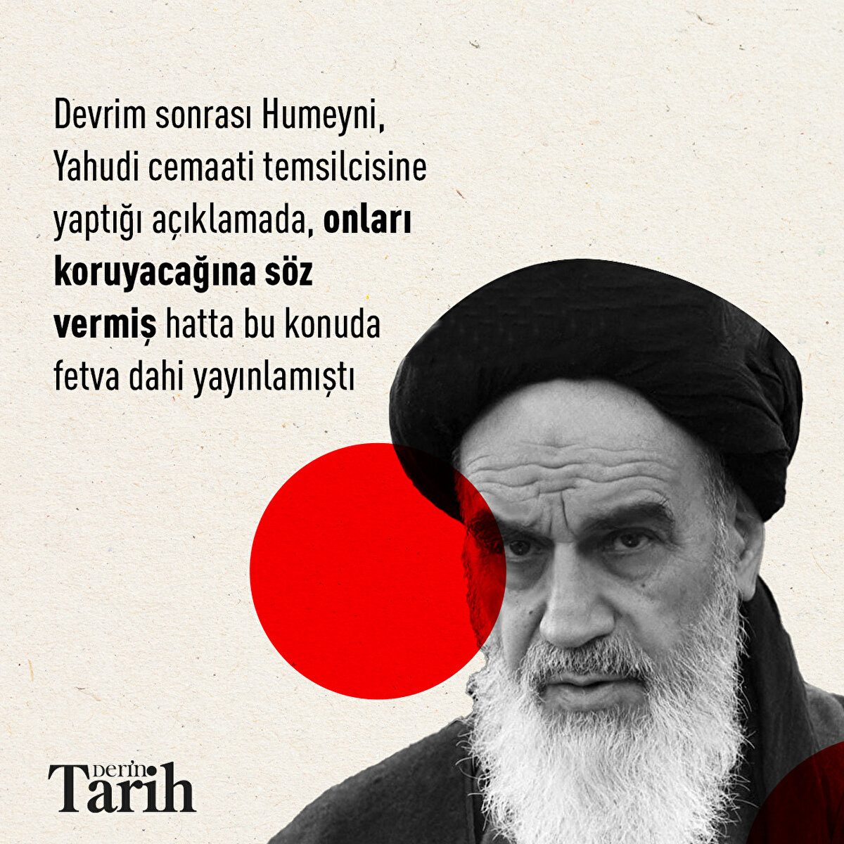 Devrim sonrası Humeyni, Yahudi cemaati temsilcisine yaptığı a&#231;ıklamada, onları koruyacağına s&#246;z vermiş hatta bu konuda fetva dahi yayınlamıştı