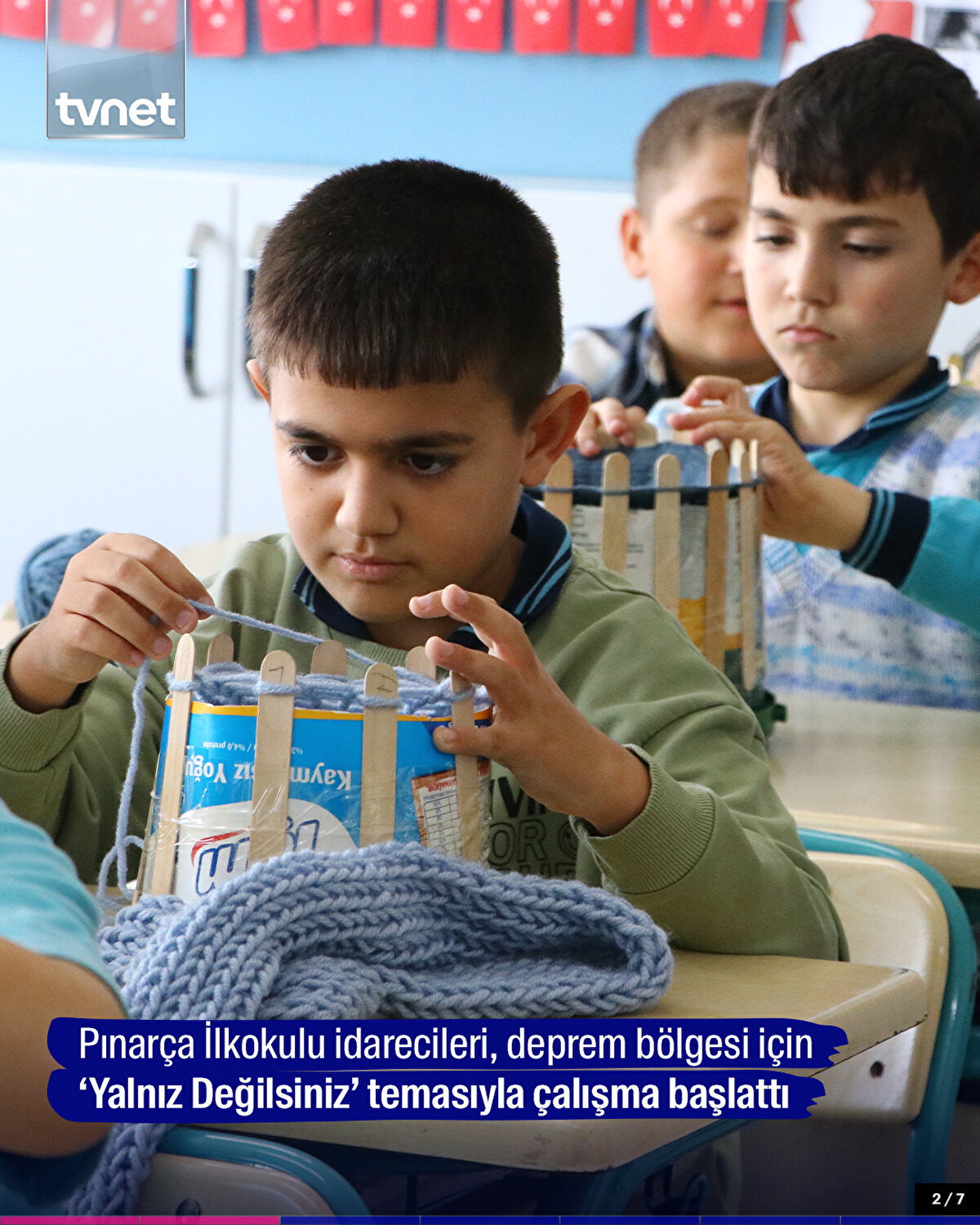 Pınarça İlkokulu idarecileri, deprem bölgesi için ‘Yalnız Değilsiniz’ temasıyla çalışma başlattı
