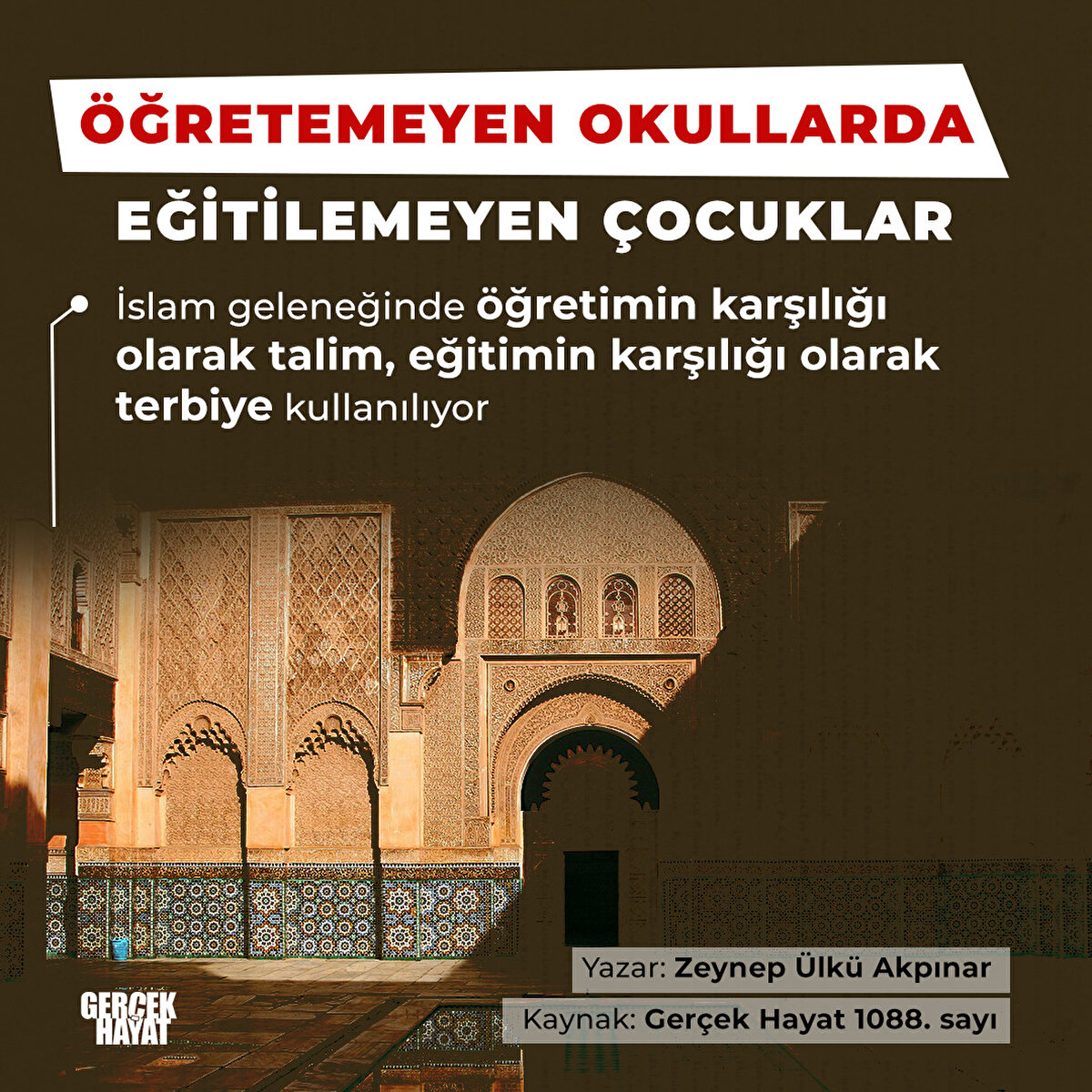 Öğretimin karşılığı olarak talim, eğitimin karşılığı olarak terbiye kullanılıyor