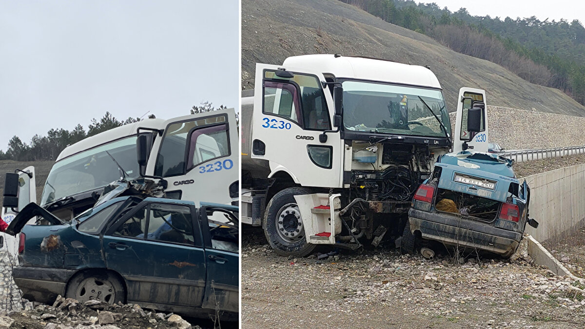 Bolu'da su tankeri ile çarpışan otomobilin sürücüsü Ali Ceyhan (57) ile yanında bulunan eşi Fatma Ceyhan (52) yaşamını yitirdi.<br>