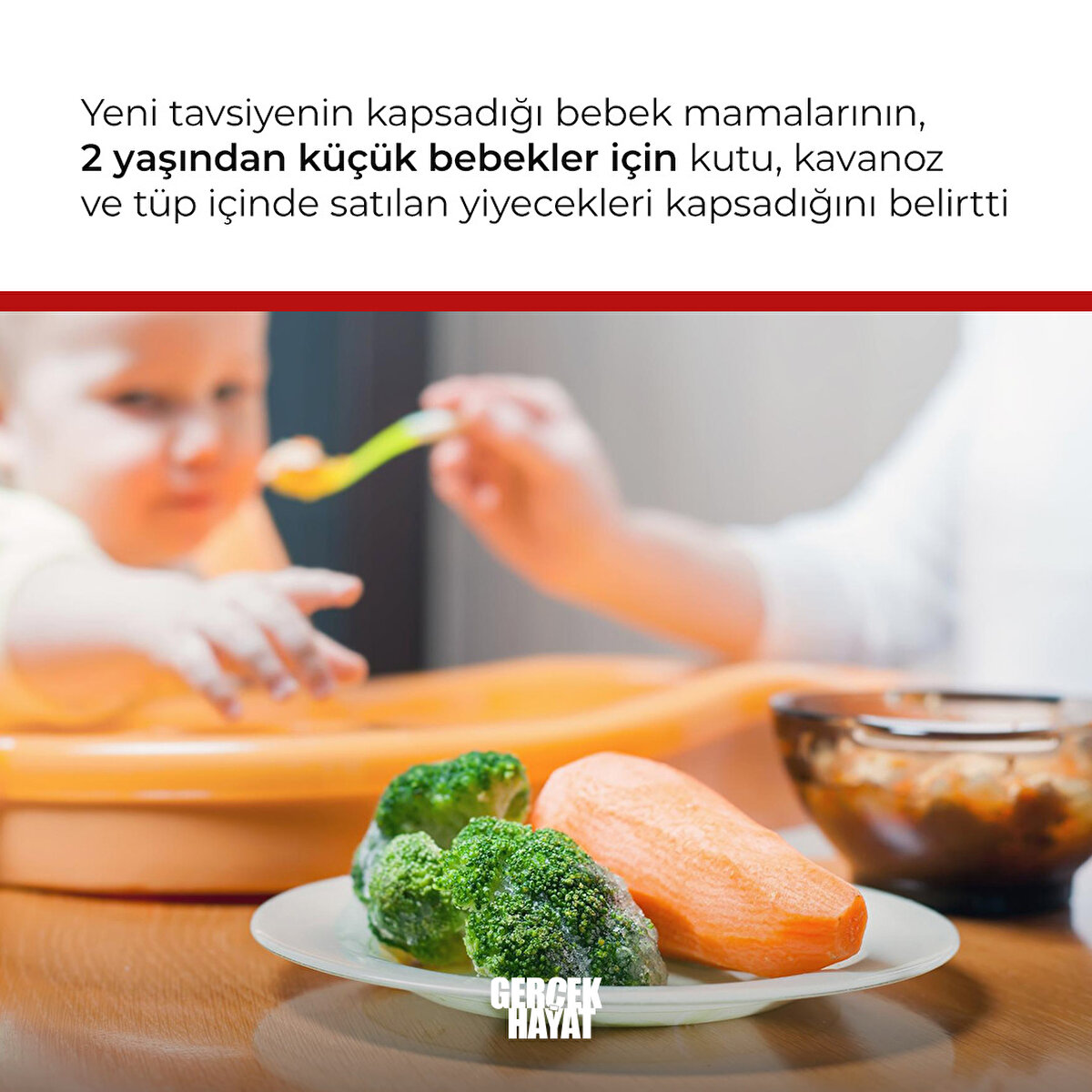 2 yaşından küçük bebekler için kutu, kavanoz ve tüp içinde satılan yiyecekleri kapsadığını belirtti