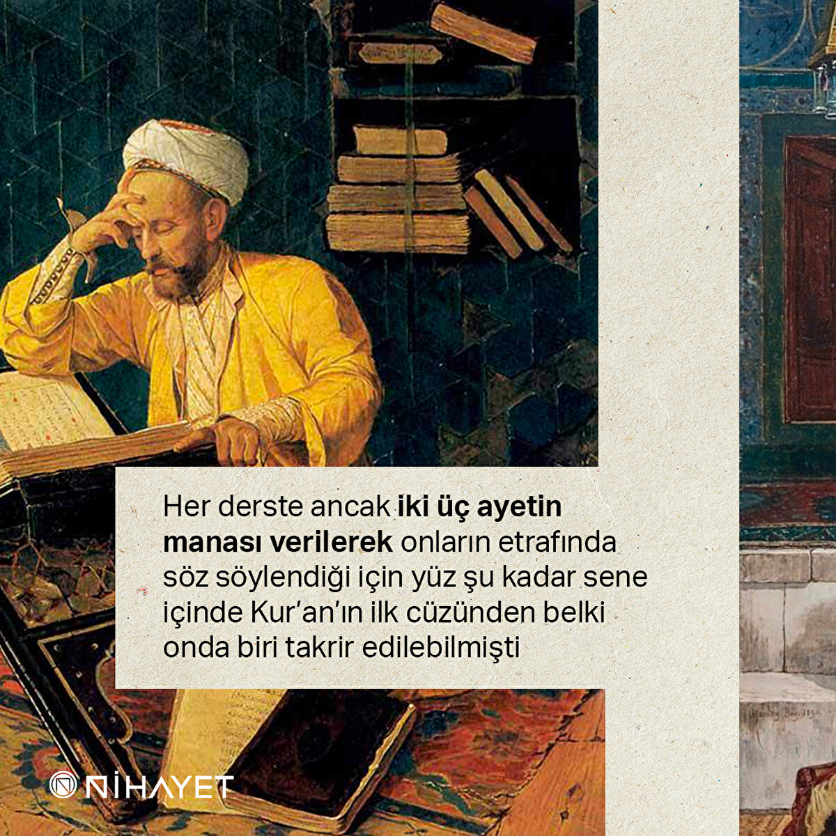 Her derste ancak iki üç ayetin manası verilerek onların etrafında söz söylendiği için yüz şu kadar sene içinde Kur’an’ın ilk cüzünden belki onda biri takrir edilebilmişti