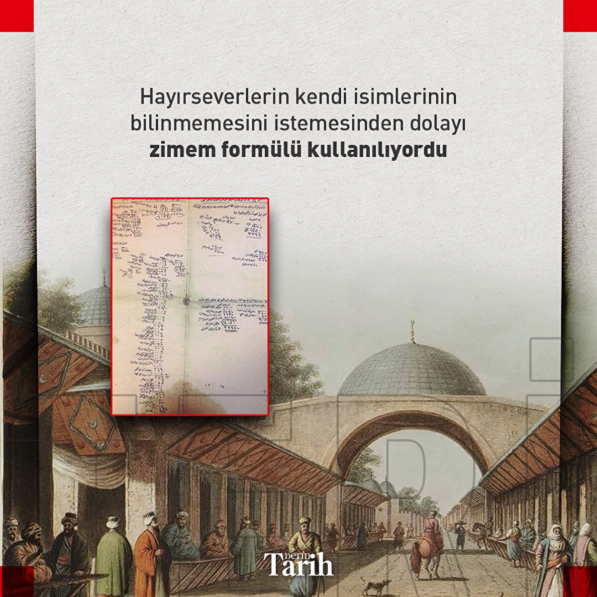 Hayırseverlerin kendi isimlerinin bilinmemesini istemesinden dolayı zimem formülü kullanılıyordu