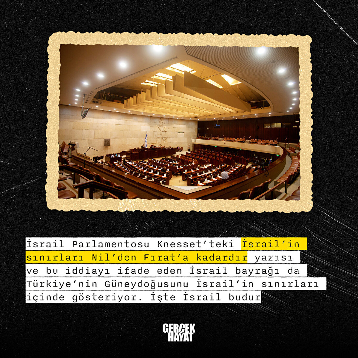 İsrail bayrağı da Türkiye’nin Güneydoğusunu İsrail’in sınırları içinde gösteriyor