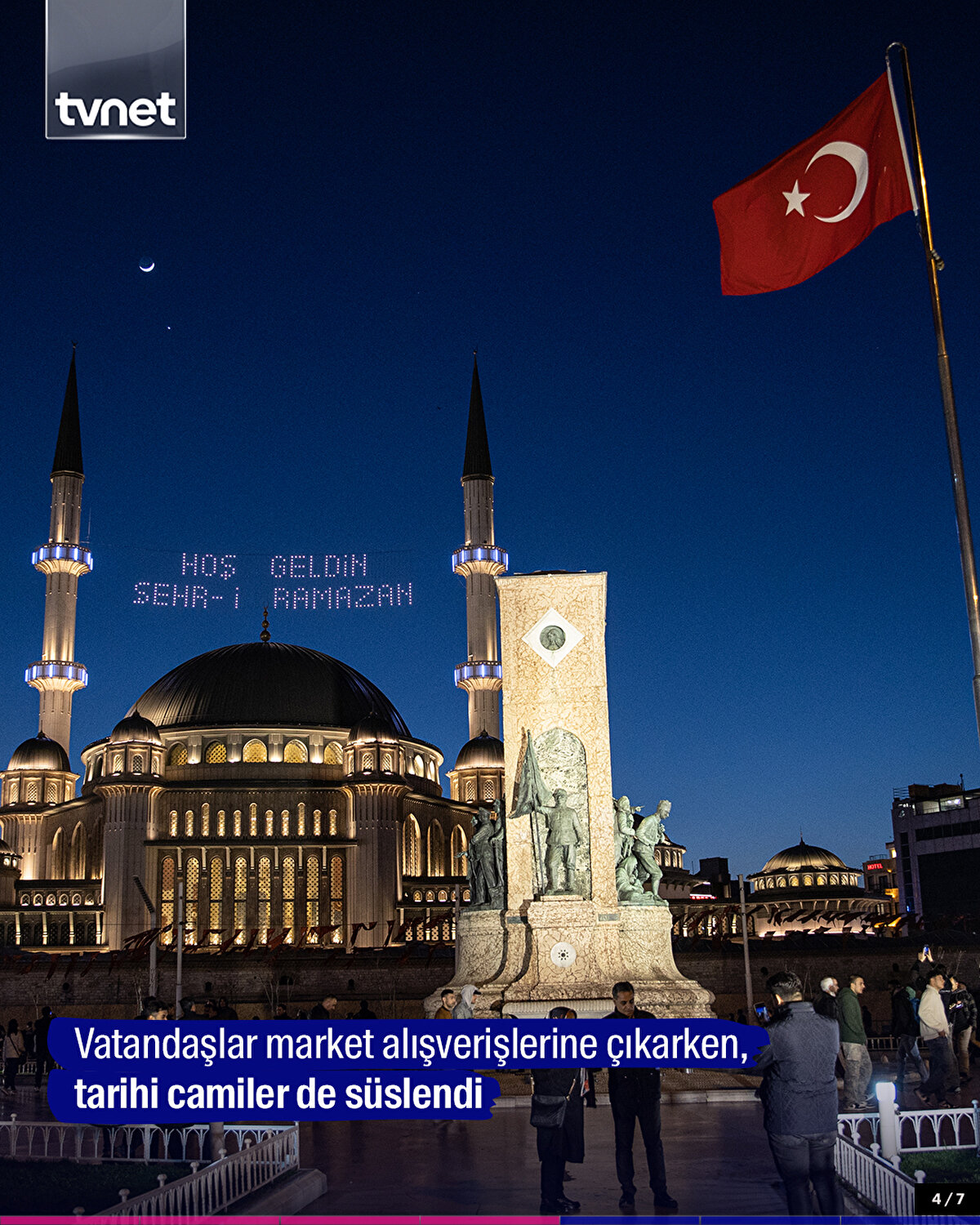 Vatandaşlar market alışverişlerine çıkarken, tarihi camiler de süslendi