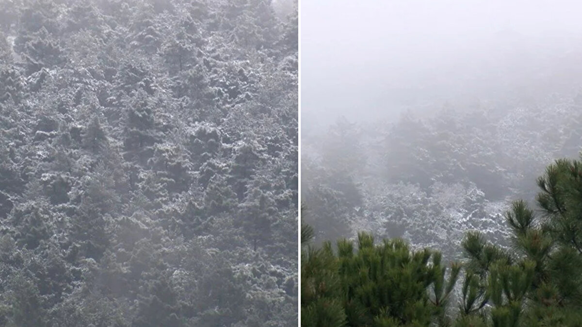 İstanbul'da 2 gündür aralıksız yağan yağmur, bu sabah havaların soğumasıyla birlikte yerini kar yağışına bıraktı.