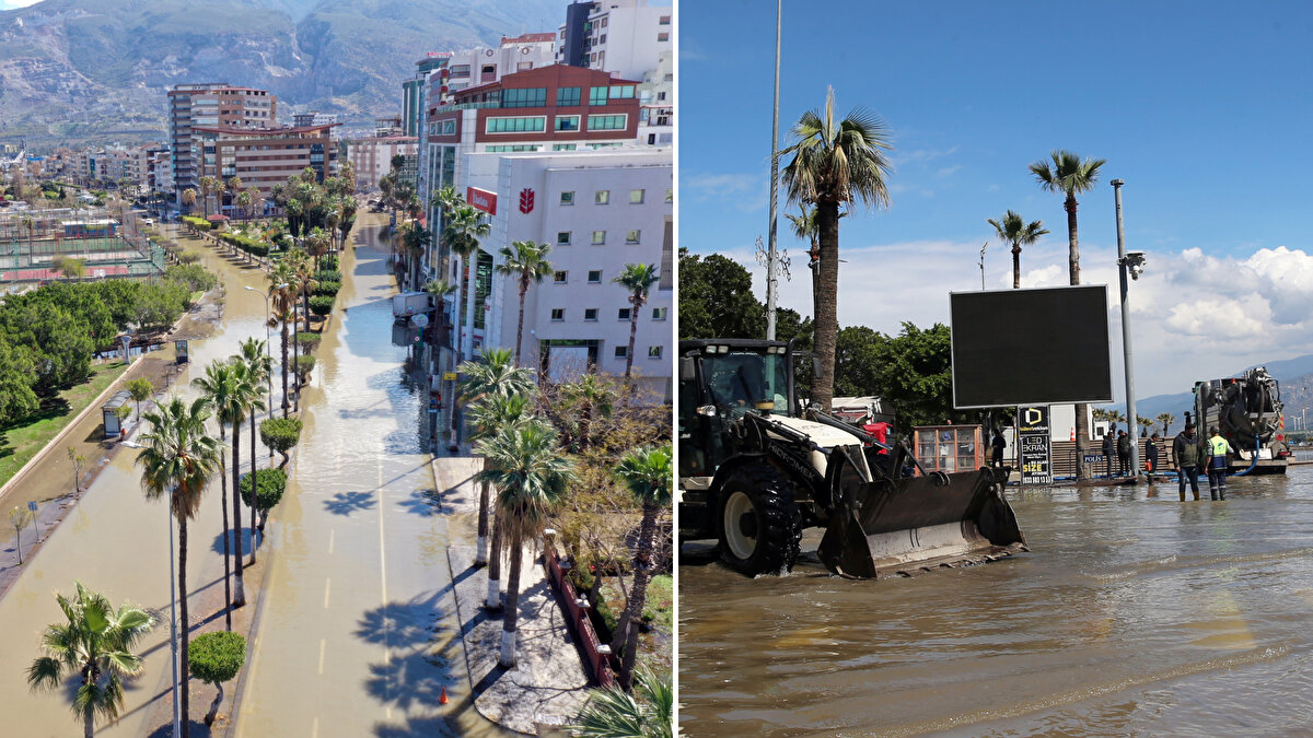 Hatay'ın İskenderun ilçesinde, dün sabah saatlerinde başlayan sağanak yaşamı olumsuz etkiledi.<br><br>
