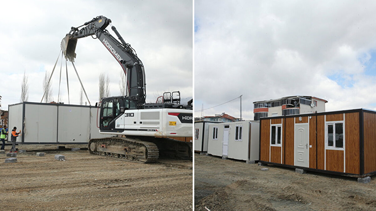 6 Şubat'taki depremlerin en fazla etkilediği ilçelerden biri olan Doğanşehir'de, depremzedelerin barınma sorununun çözülmesi için çalışmalar sürüyor.