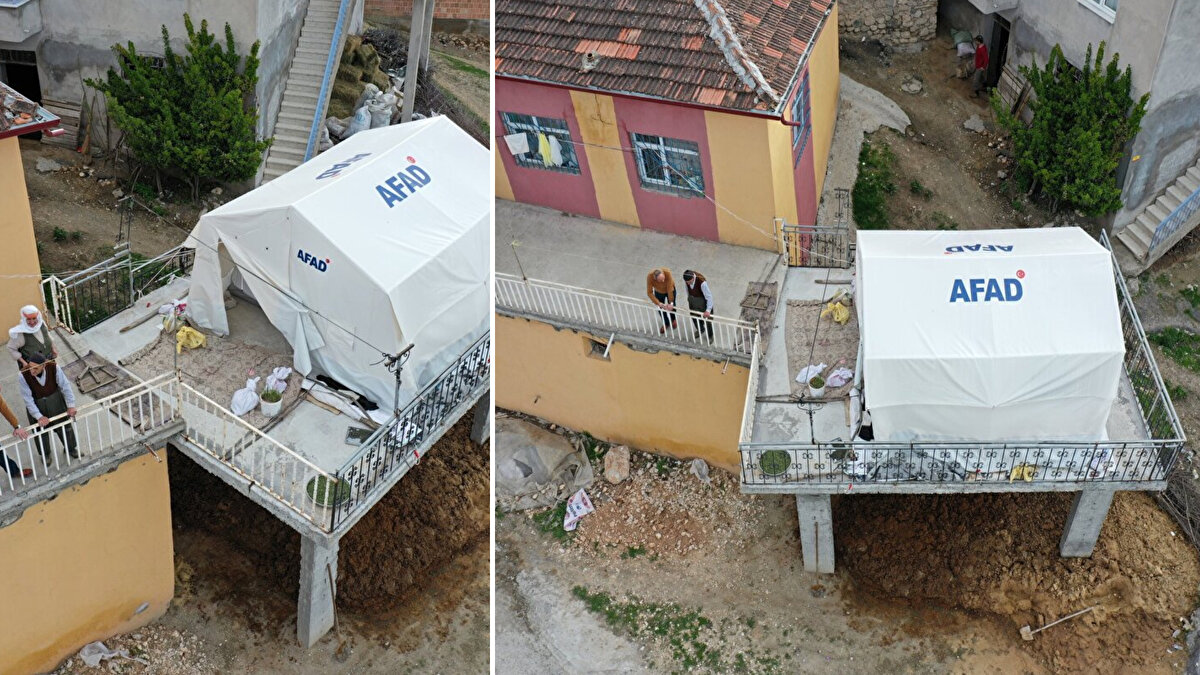 Pazarcık ve Elbistan merkezli 7,7 ve 7,6 büyüklüğündeki depremlerin ardından kent merkezine 2 kilometre uzaklıktaki Venk Mahallesi'ndeki Mehmet ve Beyaz Karacan çifti, çadırlarını hem deprem hem de sel felaketine karşı farklı bir yere kurdu.