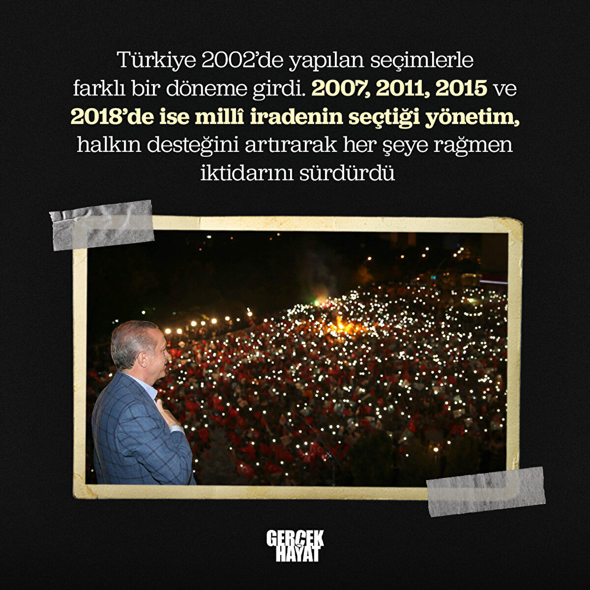 Millî iradenin seçtiği yönetim, halkın desteğini artırarak her şeye rağmen iktidarını sürdürdü