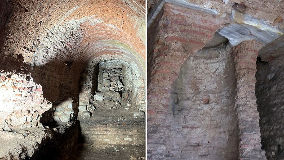 İstanbul Büyükşehir Belediyesi'nin (İBB) Saraçhane'de bulunan binasının karşısında yer alan, 500 yıllık Polieuktos Kilisesi'nin kalıntılarında yürüttüğü kazıda toprak altından bin 500 yıllık yeraltı dehlizi bulundu.