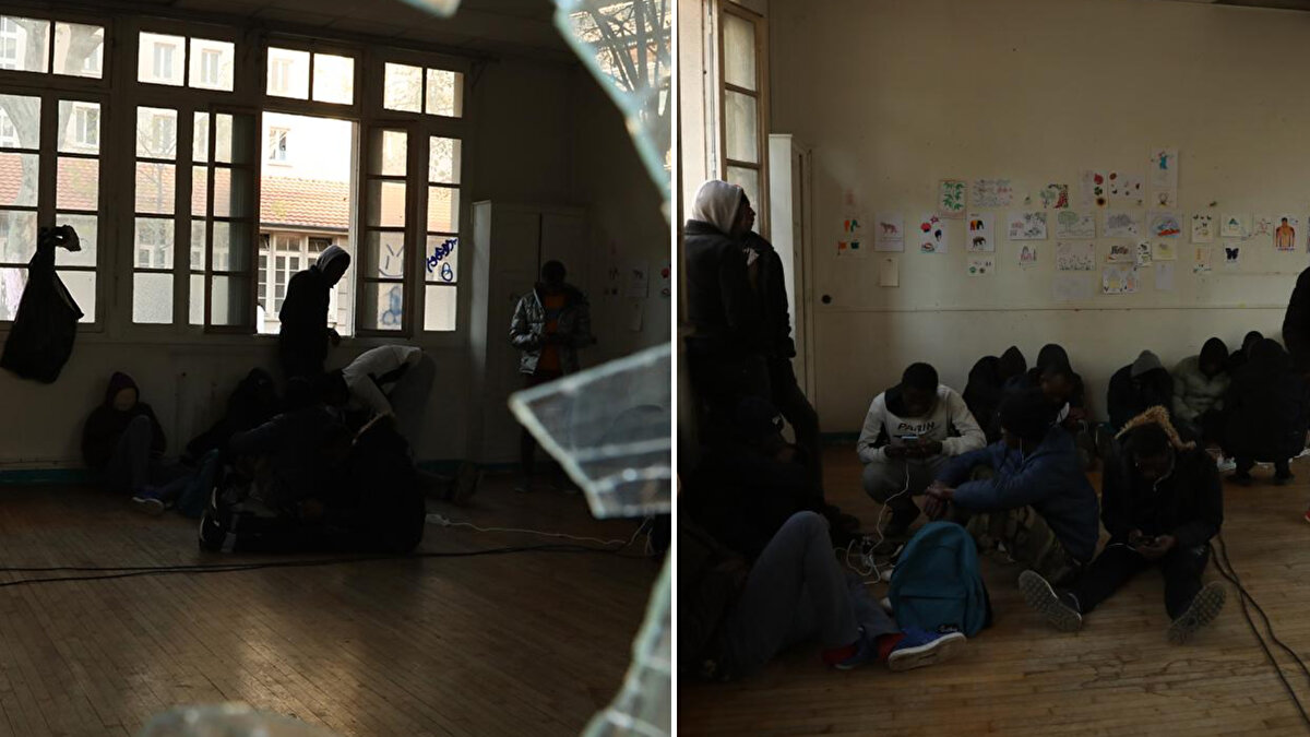 Fransa`da göçmen ve sığınmacılarla çalışan örgüt Utopia 56, işgalle ilgili ayrıntıları tweetledi.<br>