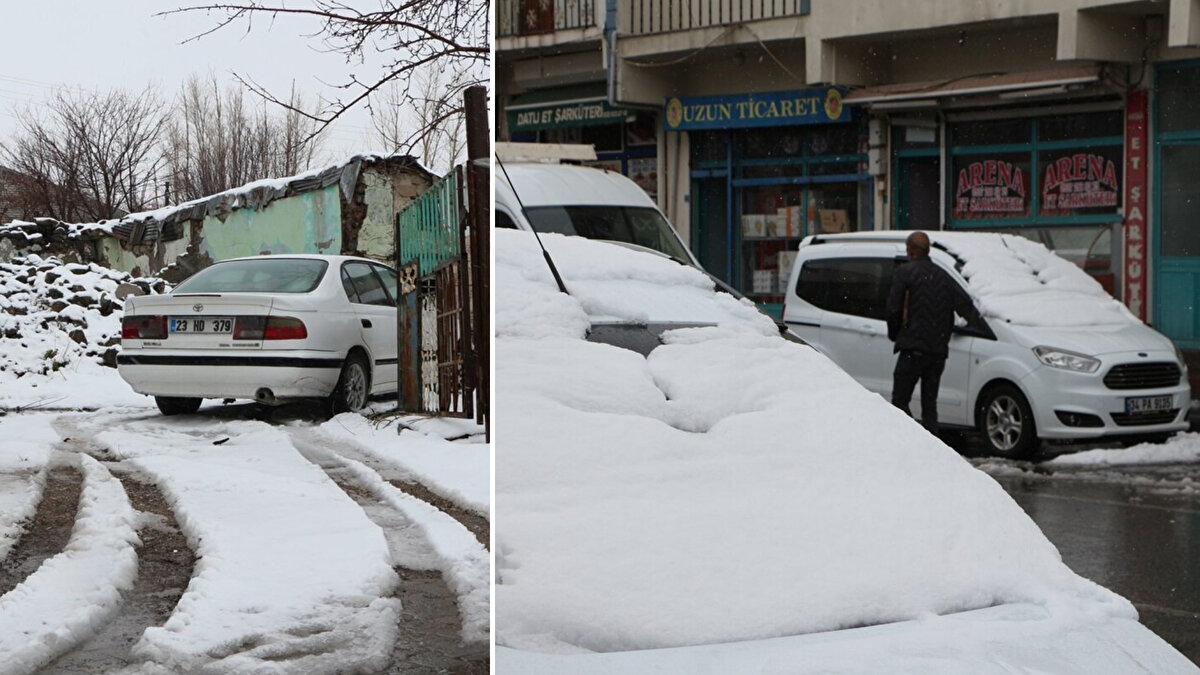 Kara hazırlıksız yakalanan sürücüler, araçları ile ilerlemekte güçlük çekti.