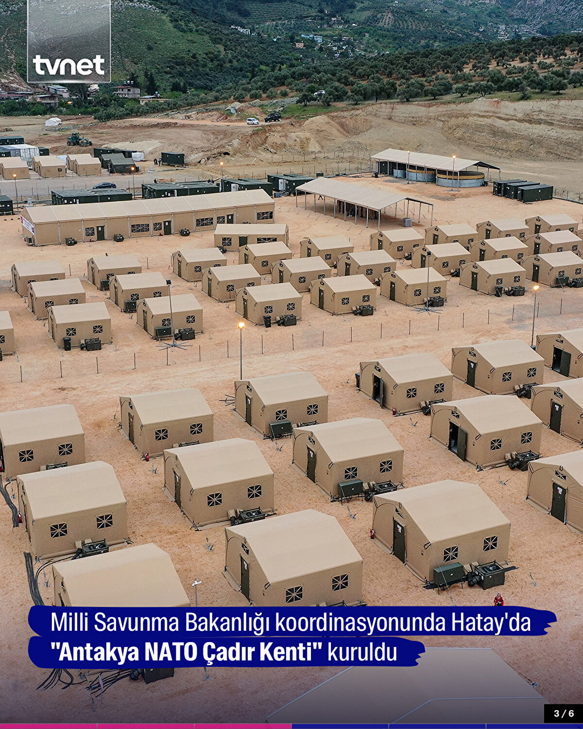 Milli Savunma Bakanlığı koordinasyonunda Hatay'da "Antakya NATO Çadır Kenti" kuruldu