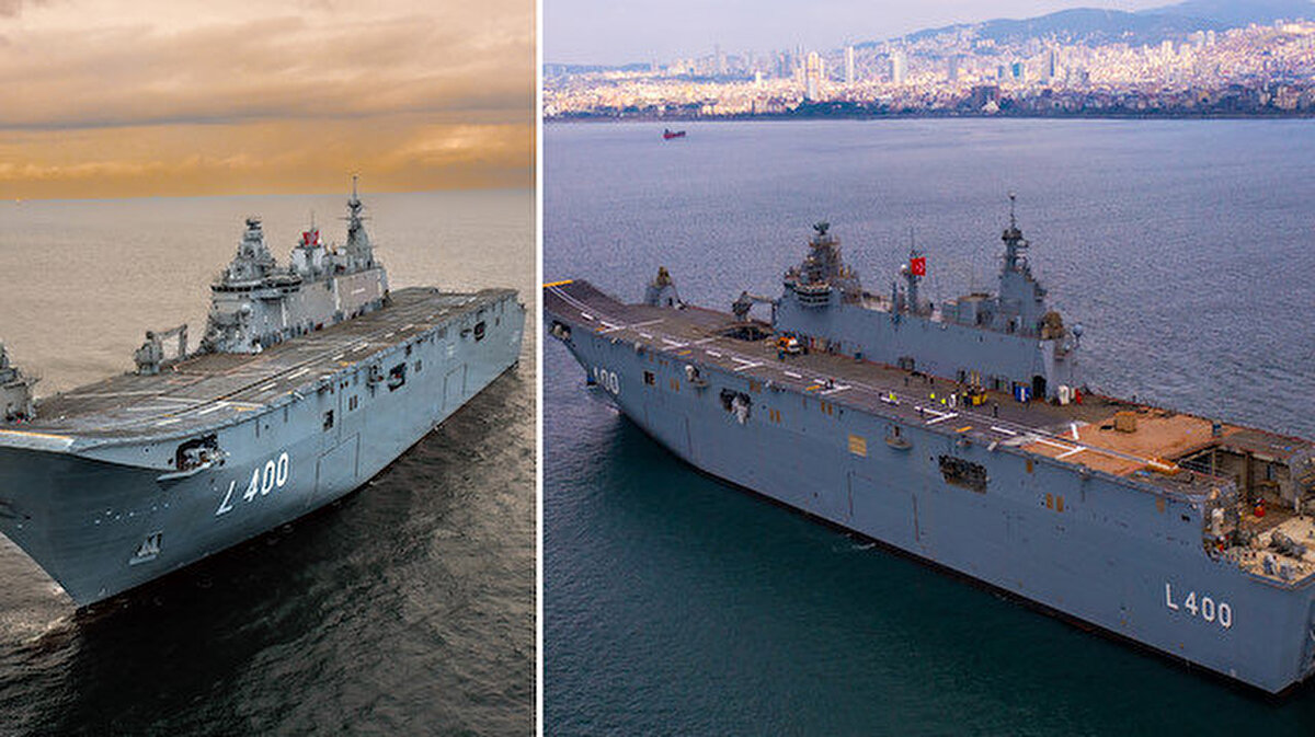 Dünyanın ilk silahlı insansız hava aracı (SİHA) gemisi TCG Anadolu, İstanbul Tuzla'daki Sedef Tersanesi'nde düzenlenen törenle artık Türk donanmasının hizmetinde.<br><br>