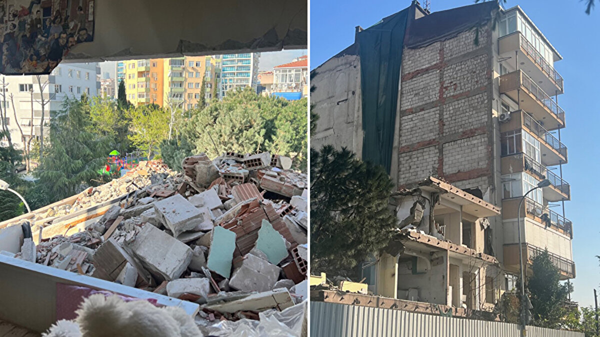 Kartal Kordonboyu Mahallesi'nde 8 katlı binada kentsel dönüşüm kapsamında yıkım çalışması başlatıldı. 