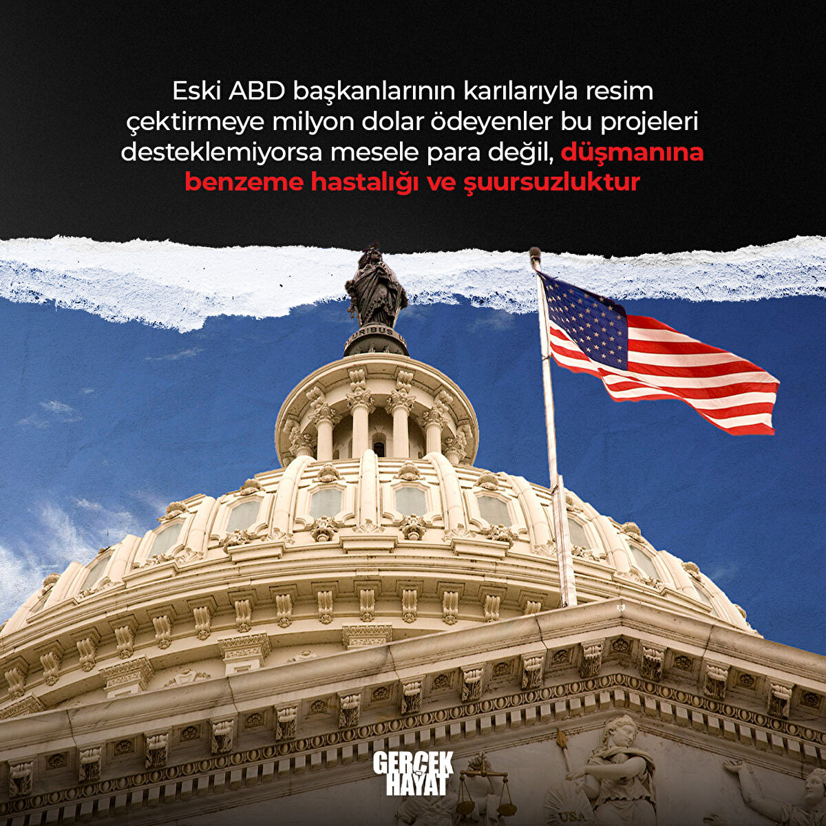 Mesele para değil, düşmanına benzeme hastalığı ve şuursuzluktur