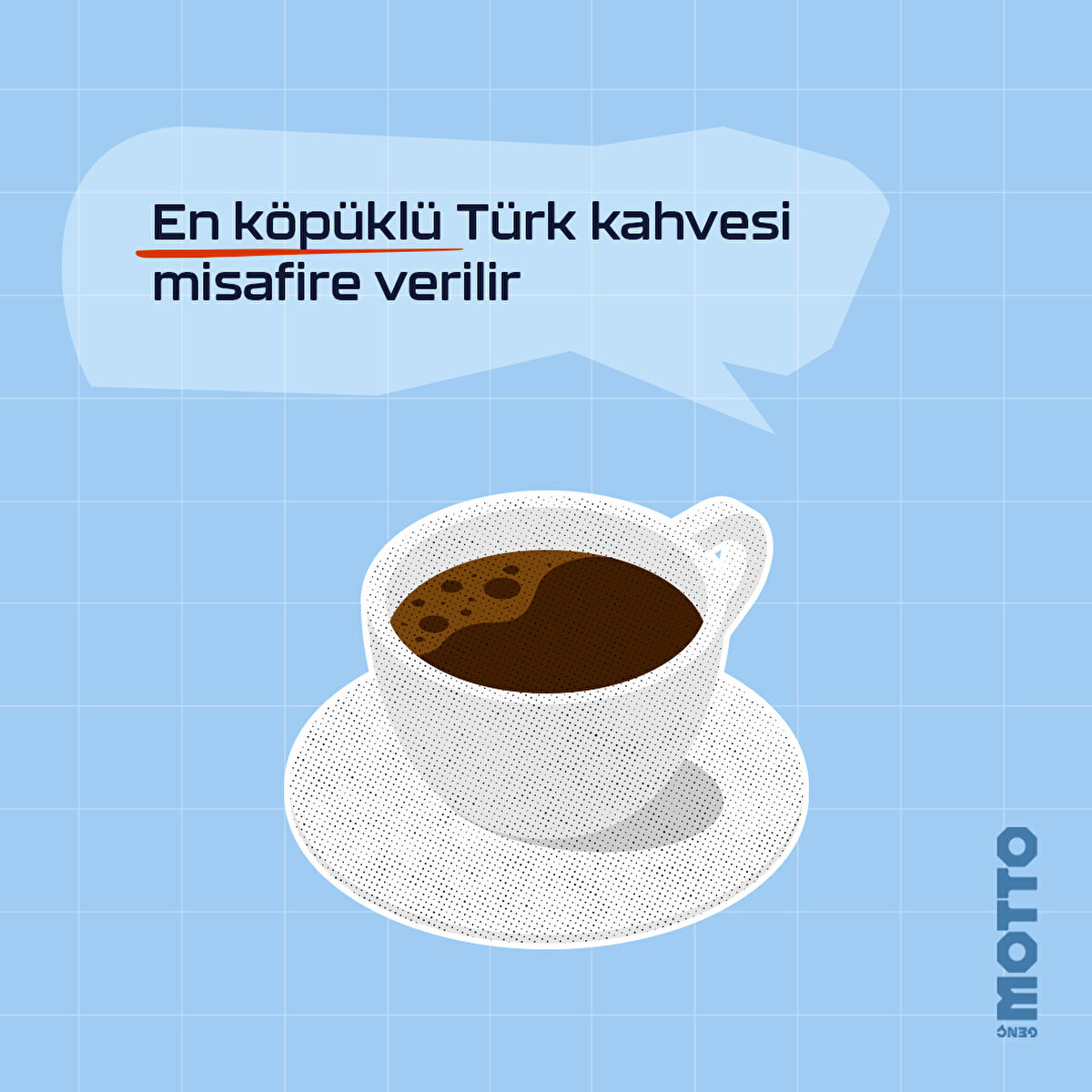 En köpüklü Türk kahvesi misafire verilir