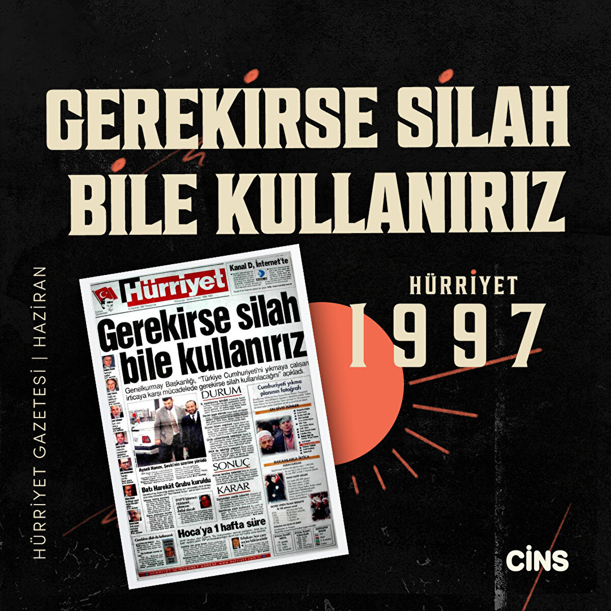 Gerekirse Silah Bile Kullanırız
1997, Hürriyet Gazetesi