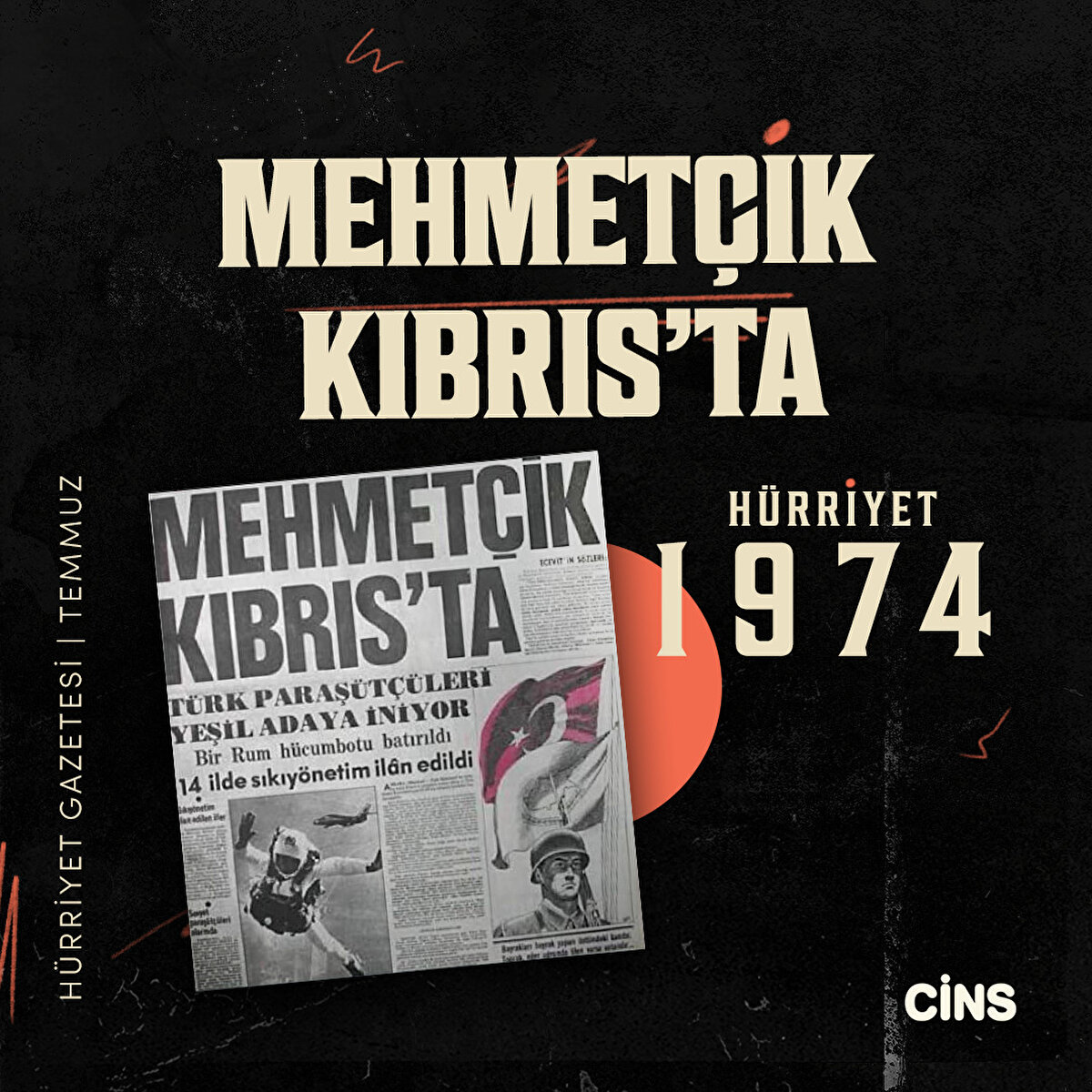 Türk Paraşütçüleri Kıbrıs’a İniyor
1974, Hürriyet