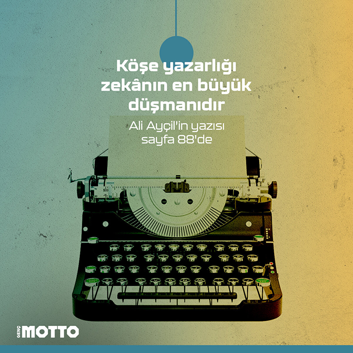 Köşe yazarlığı zekânın en büyük düşmanıdır

Ali Ayçil'in yazısı sayfa 88'de