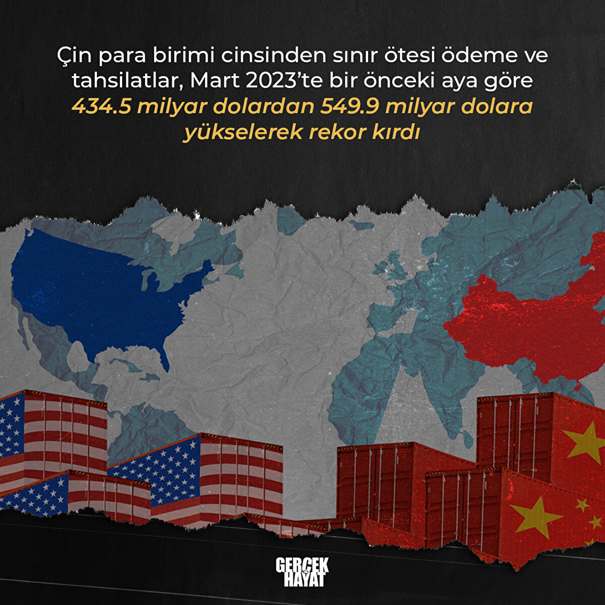Çin para birimi cinsinden sınır ötesi ödeme ve tahsilatlar, Mart 2023'te rekor kırdı