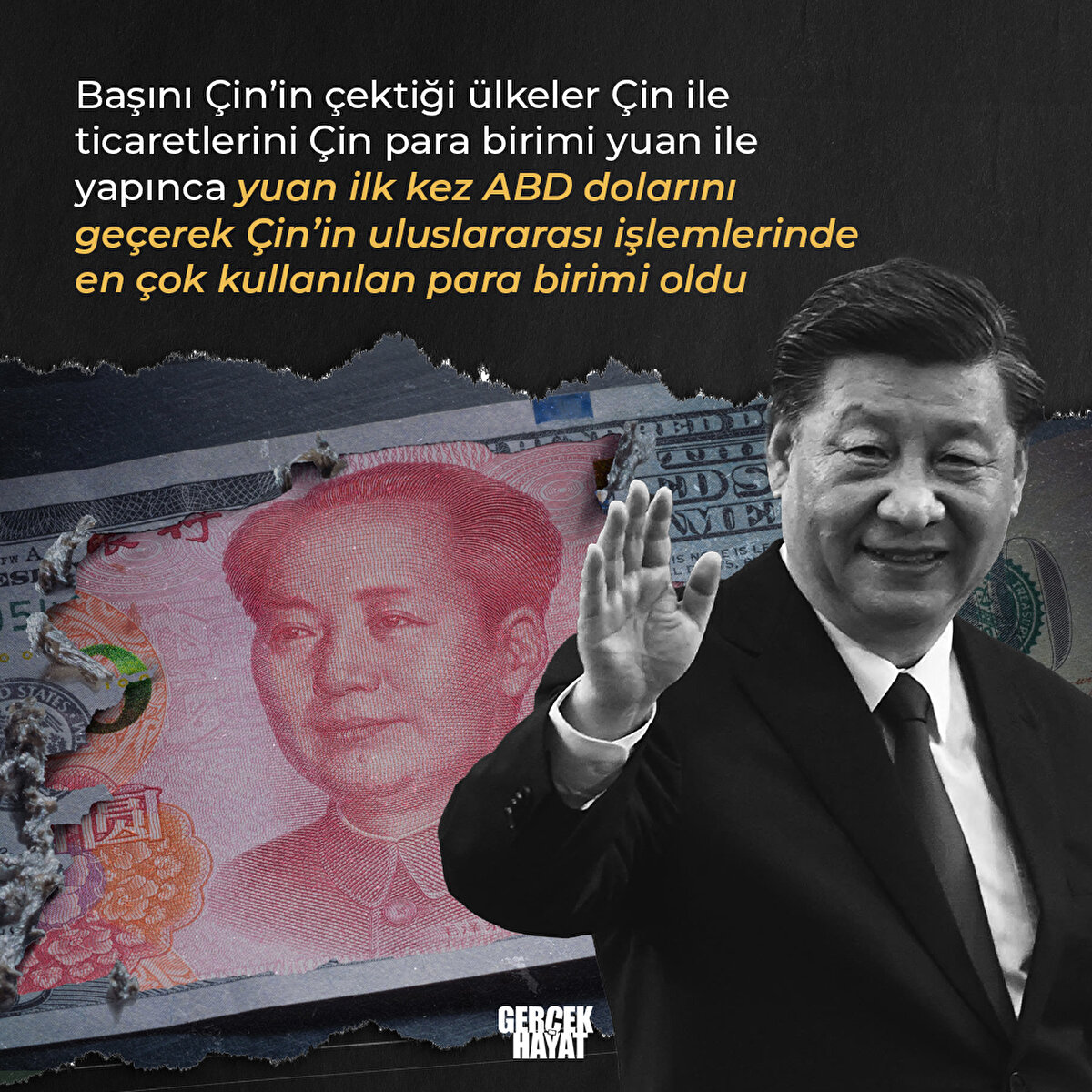 Yuan ilk kez ABD dolarını geçerek Çin’in uluslararası işlemlerinde en çok kullanılan para birimi oldu