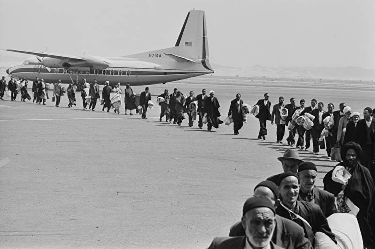 Hac için Mekke Havaalanı’na gelen Müslümanlar, Ağustos 1968.